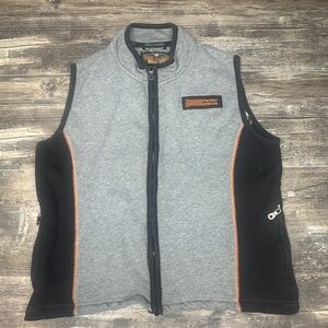 Y2K Harley Davidson Vest - Women’s Fleece Vest - Gray Black -  Full Zip - Large